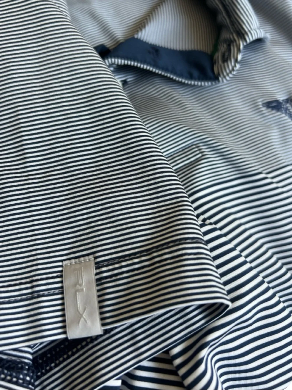 Ralph Lauren Men’s Navy and White Striped Polo